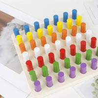 Educational Pegboard Toy Cylindrical Pegs Color Sorting Toy Bright Colors