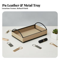 Leather Valet Tray Nordic design Desktop Organizer Multi-Purpose for bureau, Men