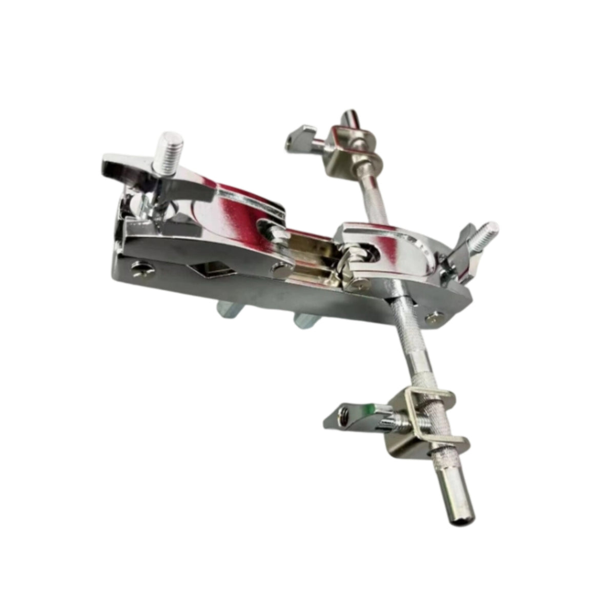 Metal Cowbell Clamp Knurled Cowbell Bracket Silver-Toned Drum Mounting Bracket Stable for Drummers, Percussionists, Live Stage, Rehearsal Areas