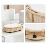 Oval Cat Scratching Lounge with Feet Woven Cat Scratcher Lounge Bed 2-in-1 Pet Furniture Cozy for Kittens
