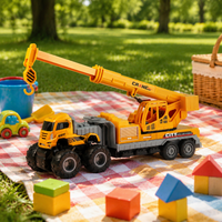 Toy Truck Mini Car Construction Vehicle Sandbox Play Set 1:43 Scale Friction Drive Plastic Toy For 4-6 Years Old