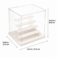 Acrylic Display Cabinets, Clear Model Display Case with Lid & Internal Shelves, Dustproof Collectible Display Case for Figurines, 31.5cm