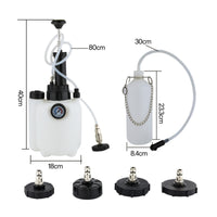 Brake Bleeder Kit with Hanging Hand Operated Chain Pump Brake Bleeder Kit with Pressure Gauge 3L for Mechanics