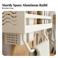 Drillno-Drill Installation Multifunctional Utensil Holder Multi-Functional Wall-Mounted Holder Space-Saving Kitchen Organizer Includes Hooks for Apartment Dwellers, Organization Enthusiasts, over the Counter, Pantry, Bathroom, Entryway