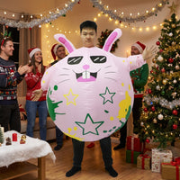 Inflatable Easter Bunny Costume Holiday Themed Mounted Bunny Costume Funny Design Inflatable Hare Suit for Adults, Men, Parties, Festivals, Costume Parties, Xmas