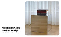 Mirrored Cube Table Minimalist Design Mirrored Display Furniture Mirror Finish Photography Prop for Homeowners, Renters, Bedroom