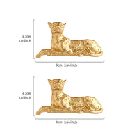 2 Pieces Textured Resin Leopard Decor Spotted Gold Leopard Ornament Reclining Light Switch Cover Detailed Face