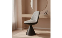 Swivel Dressing Stool Stable Pedestal Base Rotating Makeup Chair Luxurious Chenille Velvet Faux Leather Stool for Bedroom