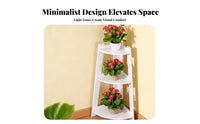 Corner Shelving Unit Space Saving Tall Corner Plant Stand Minimalist Sleek White Triangular Storage Rack for Balcony, Living Room, Washroom