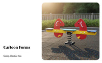 2-Person Bouncy Rider Cooperative Play Seesaw Vividly Colored Comfortable Seats for Children, Toddlers, Kindergarten