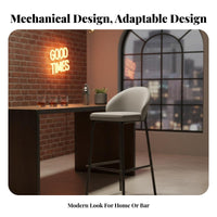 warehouse aesthetic Upholstered Counter Stool with Backrest Light Luxury Design Bar Chair Sturdy Metal Frame Seating Furniture Padded Seat for Cafe Owners, Homeowners, Adults, Restaurant, Bistro, Kitchen Island, Dining Room