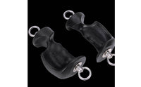 2 Pieces Metal Rings Fitness Grip Handles Molded Ergonomic Grip Handles Black Exercise Gear Long-Lasting