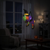 Outdoor Inflatable Witch Halloween Hanging Witch Spooky Decoration Oversized for Yard, Window, Porch