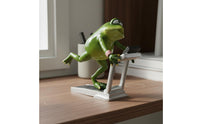 Resin Frog Sculpture Cute Resin Frog Statue Nordic Design Playful for Office