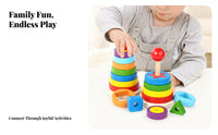 Made from Wood Wooden Rainbow Stacker Educational Rainbow Stacking Rings Early Learning for Toddlers, Preschoolers, Preschool, Classroom