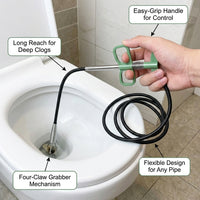 for Hair Clogs, Clogged Drain Remover Pipe Snake for Toilet and Sink, Flexible Cleaning Tool for Homeowners, Steel 4-, 3 Meter
