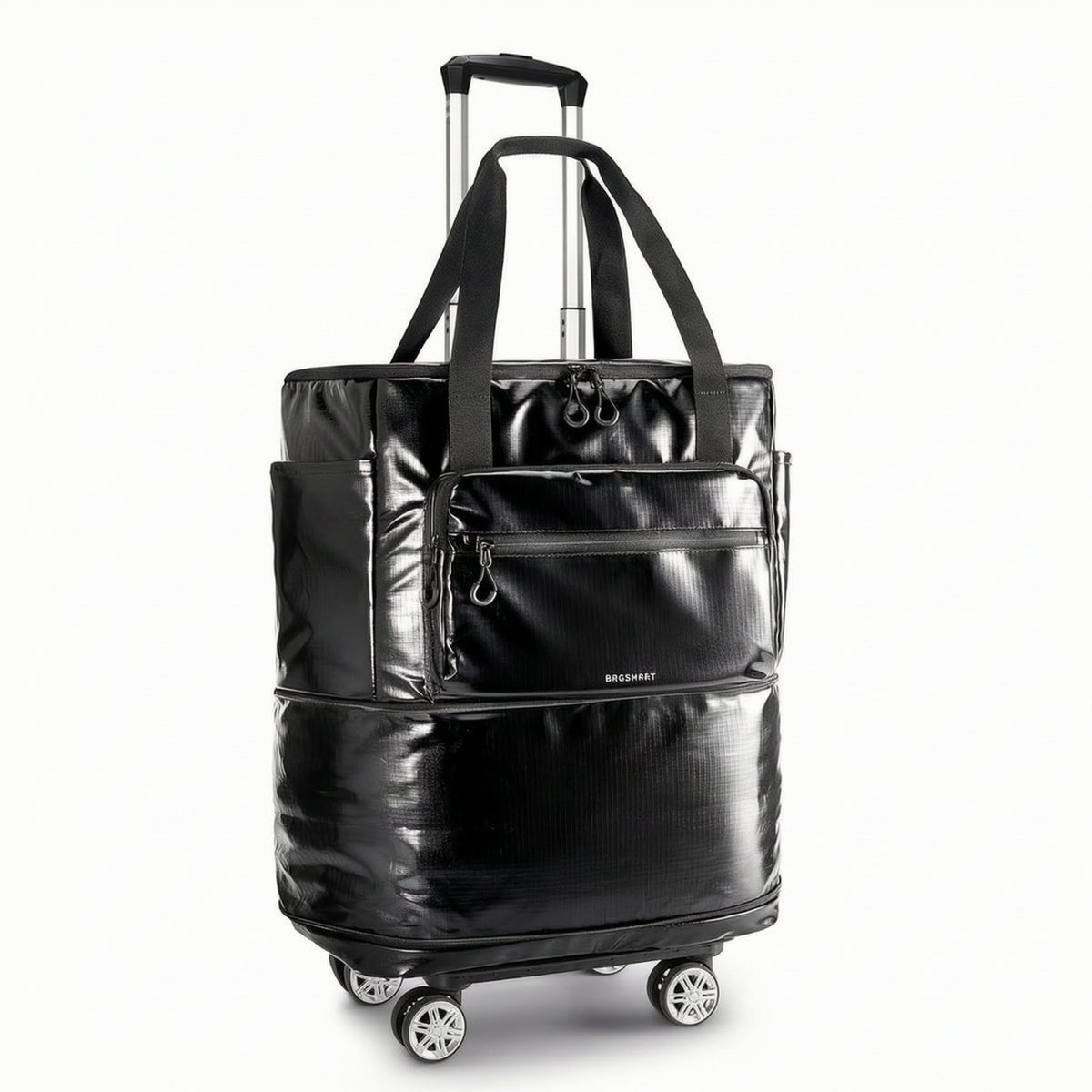 Collapsible Foldable Travel Bag with Wheels Compact Trolley Bag Portable Swivel-Wheel Suitcase Lightweight for Travelers