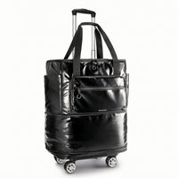 Collapsible Foldable Travel Bag with Wheels Compact Trolley Bag Portable Swivel-Wheel Suitcase Lightweight for Travelers