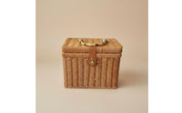 Handwoven Design Rattan Design Storage Case With Handles Vintage Design Storage Box Multi-Purpose Wicker Suitcase Basket Multifunctional for Women, Gift Giving