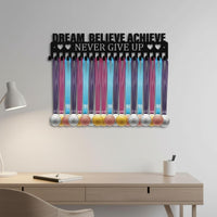 Great Gift Idea Long-Distance Race Medal Display Rack Easy Installation Metal Medal Display Rack Rust Resistant Large Capacity for Runners, Athletes, Cheerleaders, Home Gym, Bedroom, Office