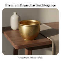 Brass Treasure Basin Auspicious Engravings Brass Treasure Bowl Feng Shui Wealth Bowl Fine Workmanship Feng Shui Wealth Pot