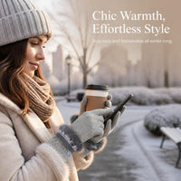 Women's Winter Warm Cotton Touchscreen Gloves for Cycling and Outdoor Activities