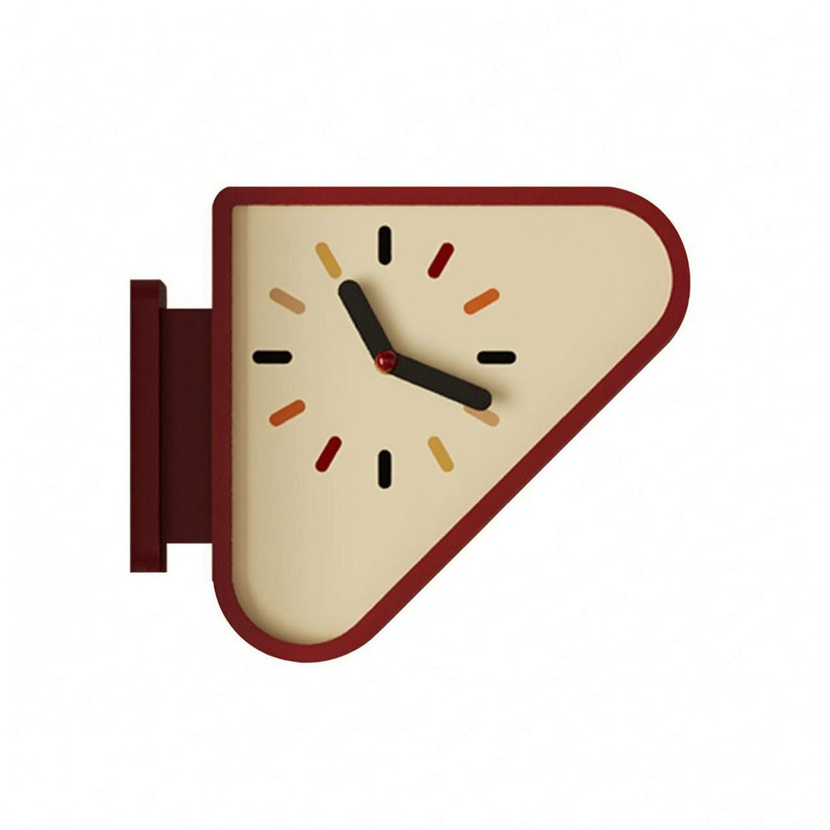 Side Bracket Corner Wall Clock Colored Hour Markers Double-Sided Wall Clock Rounded Face