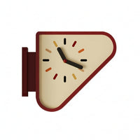Side Bracket Corner Wall Clock Colored Hour Markers Double-Sided Wall Clock Rounded Face