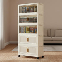 Multi-Tier Plastic Organizer Stackable Foldable Wardrobe Organizer Double