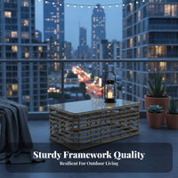 4-Piece Woven Seating Group Waterproof Outdoor Furniture Weather Resistant Patio Furnishing for Garden aficionados, Families, Backyard, Deck, waterside