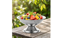 Stainless Steel Pedestal Bowl with Fork Compact Footed Bowl with Fork Polished Centerpiece Modern for Buffet, Restaurant, Cafe