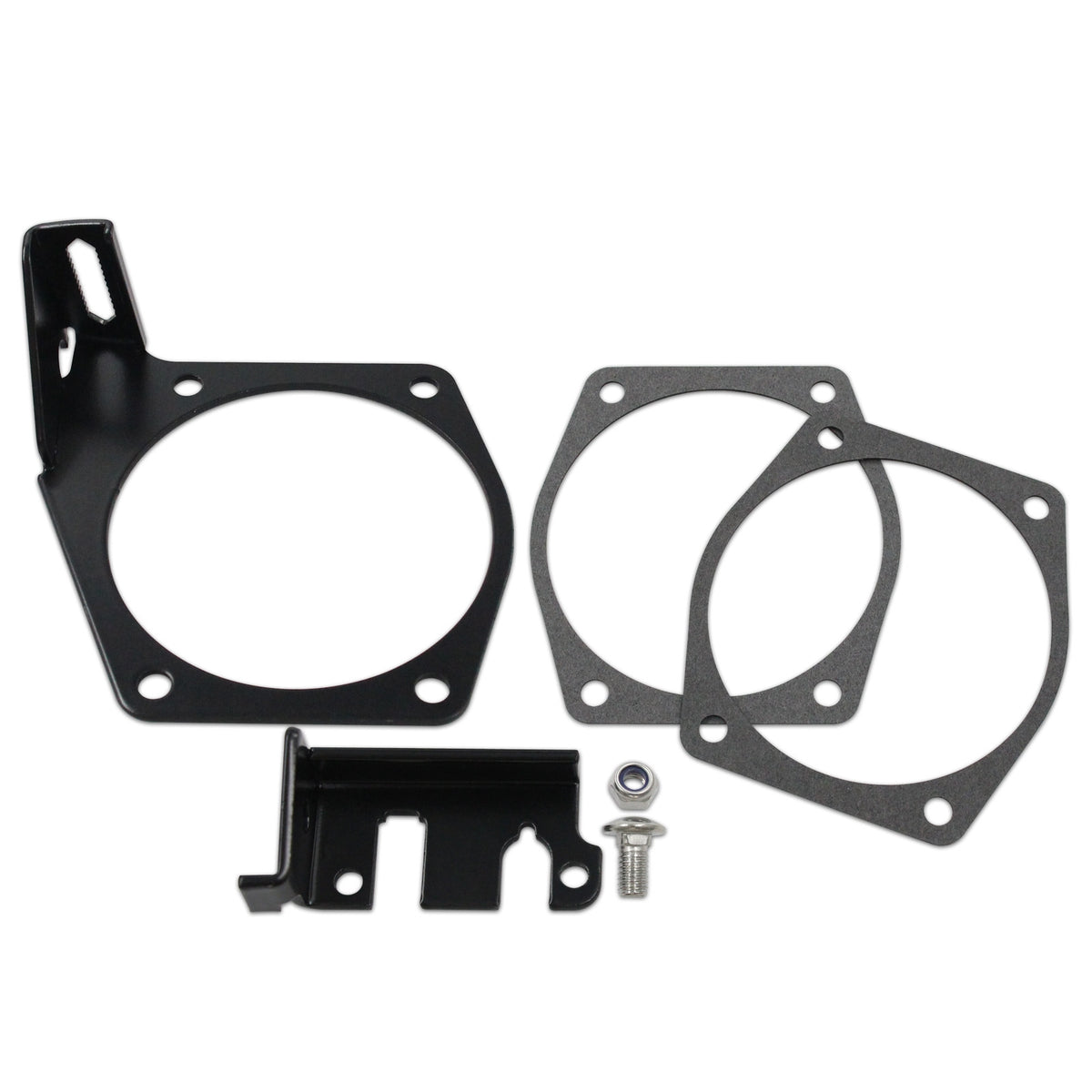 4-Bolt Throttle Cable Bracket Black Throttle Cable Bracket Corrosion-Resistant Heavy-Duty for Car Enthusiasts, LS Swap