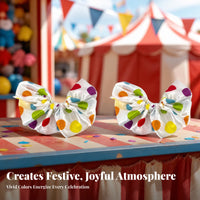 White Clown Sleeve Cuffs Shiny Puffed Ruffled Cuffs