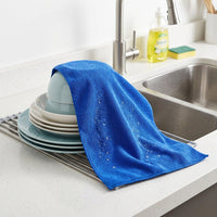 40cm x 40cm Microfibre Cloth for Cleaning Supplies, Textured Colour Fast Cloth, Absorbent Midweight Construction for Kitchen, Glass and Floor