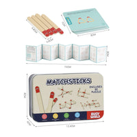 Small Rod Reasoning Puzzle Illustrated Iron Tin  Printed Cards Brain Game
