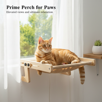 All-Season Cat Hammock Window Perch Bed for Multiple Cats, Large Hanging Cat Bed