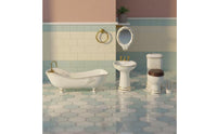 5 Pieces Dollhouse Washroom Furniture Set High Detail Miniature Washroom Set Realistic Details for Collectors, Hobbyists, Photography Props, Diorama