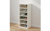 Space-Saving Clear Door Plastic Shoe Cabinet Dustproof Foldable Shoe Rack Dust-Proof Foldable Sneaker Storage Large Capacity for Entryway, Closet, Bedroom, Living Room