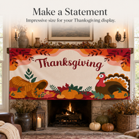 Thanksgiving Autumn Leaves Large Backdrop Flag for Living Room Decor
