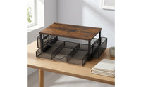 No-Drill Under-Desk Storage Rack Two-Tier Under Desk Drawer Organizer Sliding Clamp-on Drawer Organizer Metal for Students