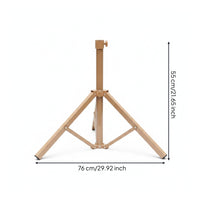 Cross-Braced Foldable Tripod Umbrella Base Tan-Brown Foldable Umbrella Stand Weather-Resistant for Outdoors, Patio