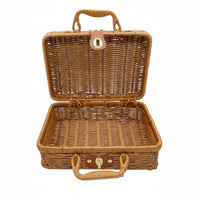 Vintage Design Woven Gift Basket Handwoven Handmade Wicker Basket for Holiday Gifts