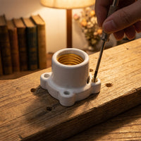 Ceiling Rose with E27 Lamp Holder for Vintage Lamp Projects, Heat Resistant Ceramic Porcelain Light Fitting, Single Pack E27 Screw Bulb Unit