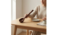 Long-Handled Wooden Ladle with Hanging Hole Deep-Bowl Wooden Ladle Heat-Resistant Serving Spoon Smooth for Cooking
