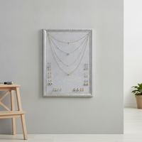 Wall-Mounted Wooden Jewelry Display Frame for Necklaces, Earrings, and Studs