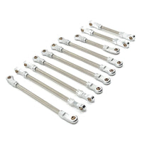 8 Pieces RC Car Tie Rod Kit Adjustable RC Link Rod Set for 1/10 R1001 R1002 R1003 Metal