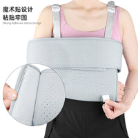 Gray Perforated Arm Sling with Adjustable Support for Forearm and Elbow