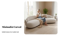 technical Fabric Curved Sofa Nordic aesthetic Couch Minimalist Lounge Seating cumulusLike Shape for Apartment Dwellers, Interior Designers, Living Room, Reception Area, cosmetic studio, Office