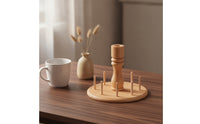 Wooden Thread Rack Space-Saving Tabletop Thread Organizer Small for Craft Room