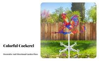 Weathercock Weather Vane Iron Art Colorful Metal Weathercock Weathervane for Farmers, Garden, Yard, Rooftop